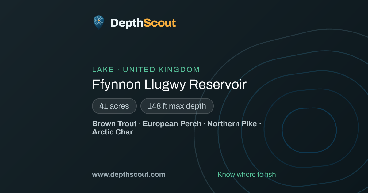 Ffynnon Llugwy Reservoir Depth Map & Fishing Spots (UK) — Free