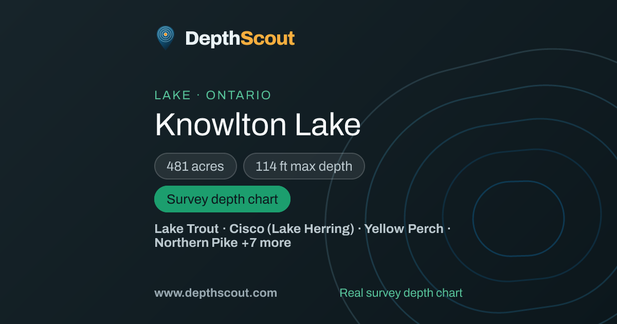 Knowlton Lake Depth Map & Fishing Spots (ON) — Free