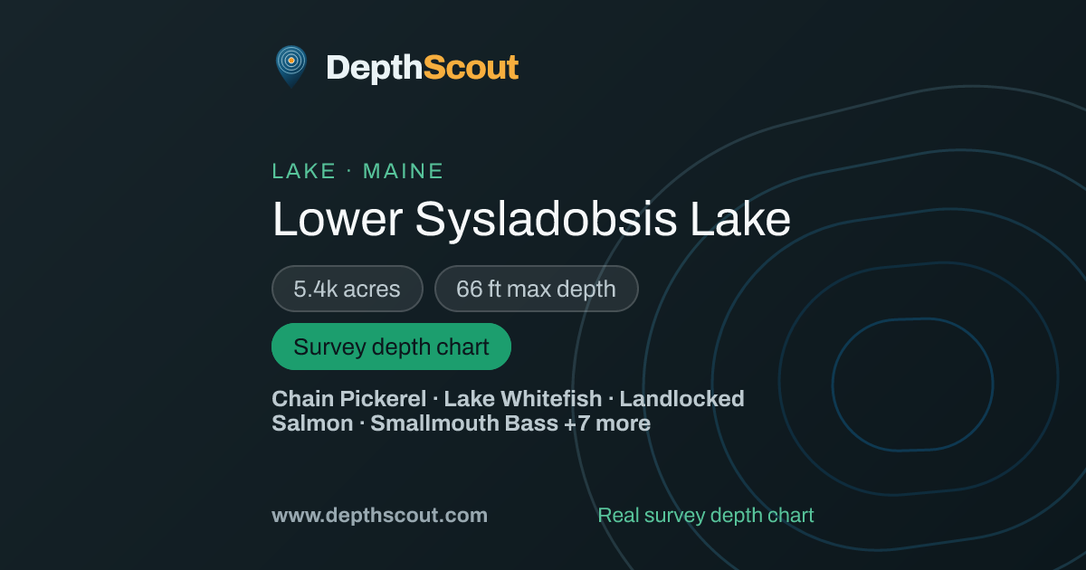 Lower Sysladobsis Lake Depth Map & Fishing Spots (ME) — Free